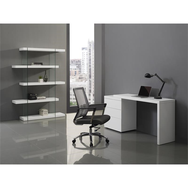 Casabianca Modern Nest Engineered Wood Extendable Office Desk in White
