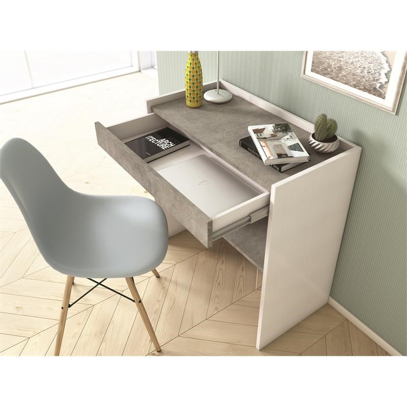 Casabianca Modern Lulu Engineered Wood Italian Extendable Office Desk in Gray