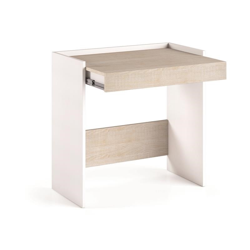 Modern Lulu Engineered Wood Italian Extendable Office Desk in Light Oak