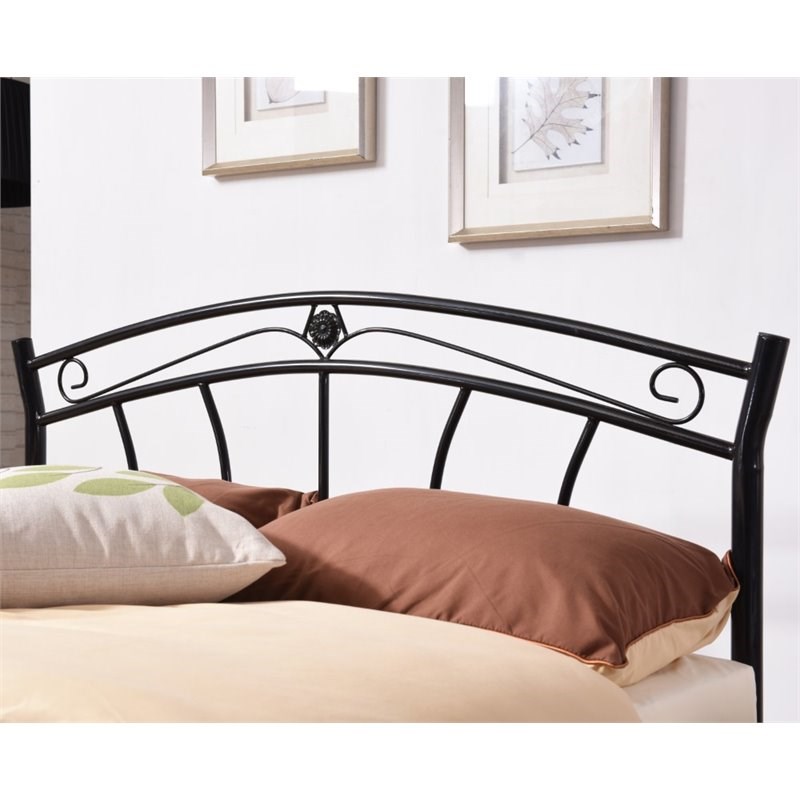 Hodedah Complete Metal Queen Size Bed With Headboard Footboard In Black Finish Hi816 Q Black