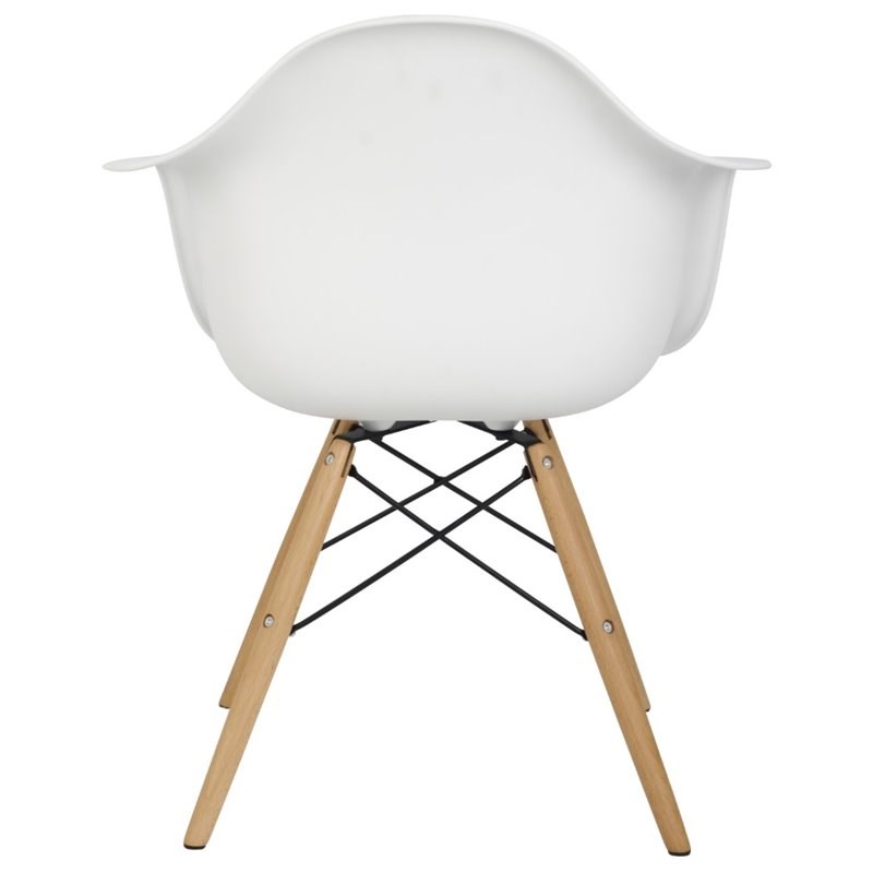 hodedah arm bucket seat studio dining chair in white hic403 white