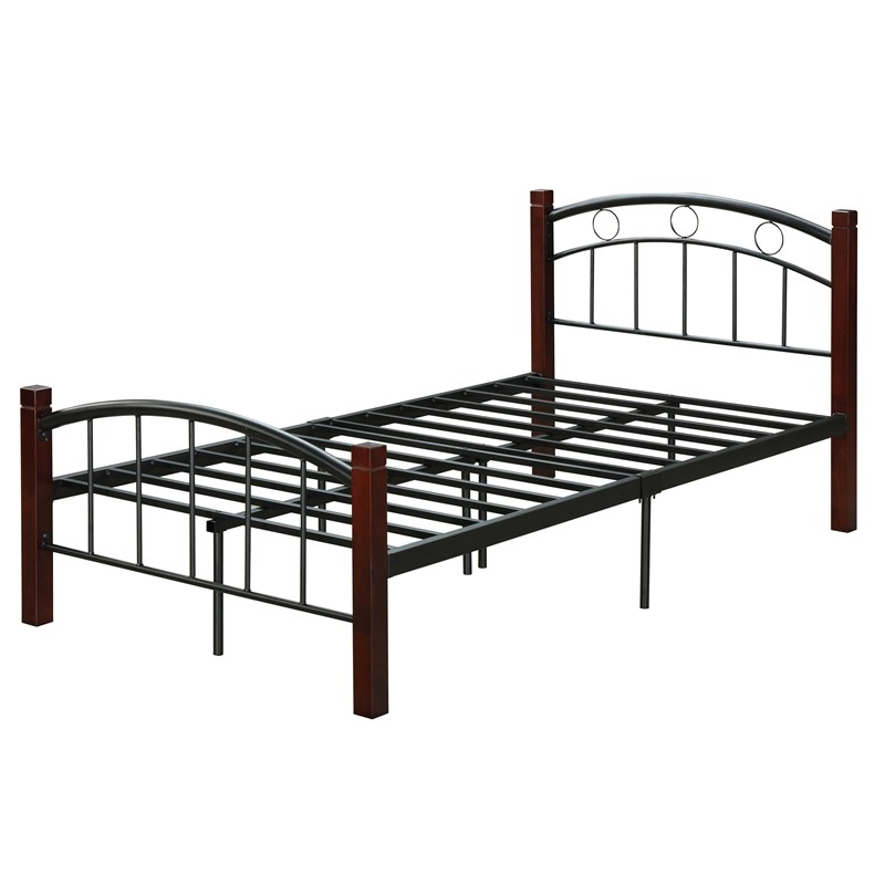 Hodedah Complete Metal Platform Bed, Full Size Bed Frame Headboard And Footboard