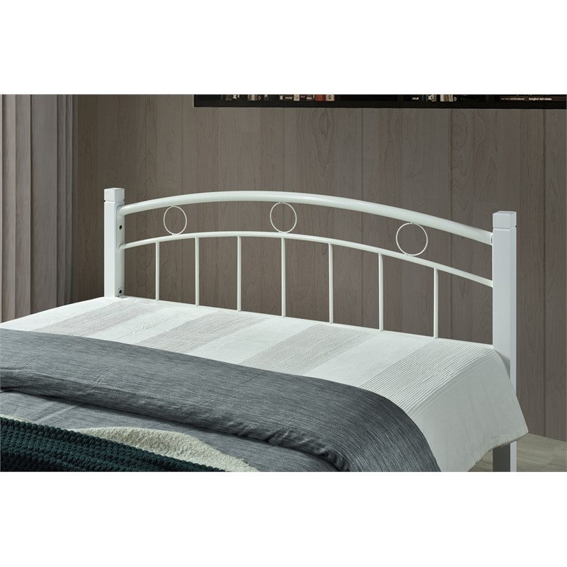 Hodedah Complete Metal Platform Bed w/ Headboard & Footboard Queen Size