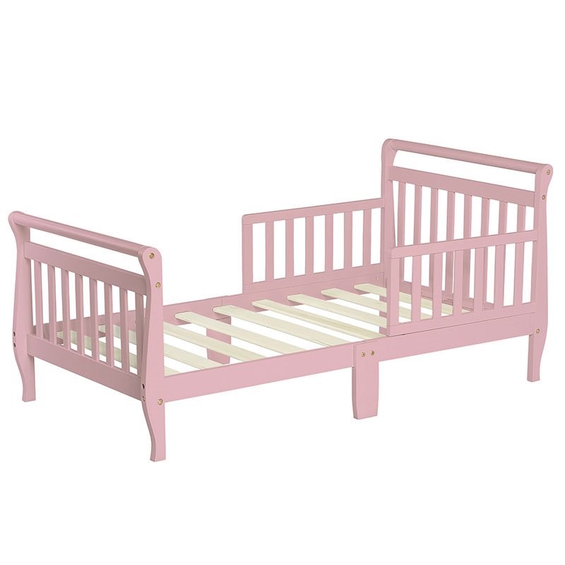 dream on me sleigh toddler bed in pink - 642-p