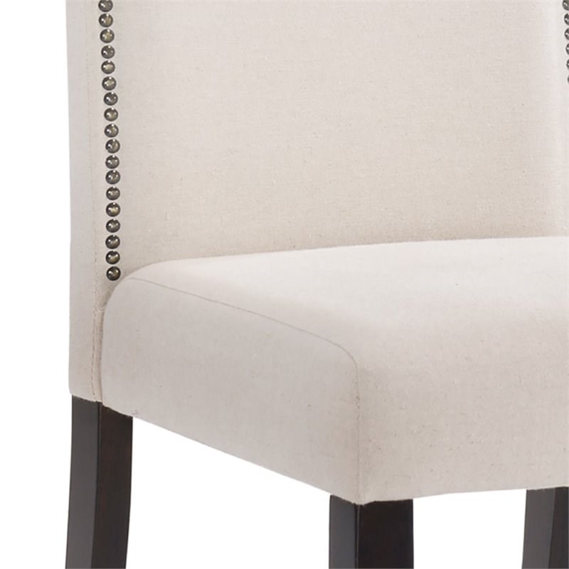 Carolina Classics Romero Nail head Parson Chair Espresso with Linen