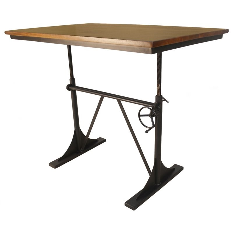 Carolina Classics Brio Sit or Stand Adjustable Desk Elm Black
