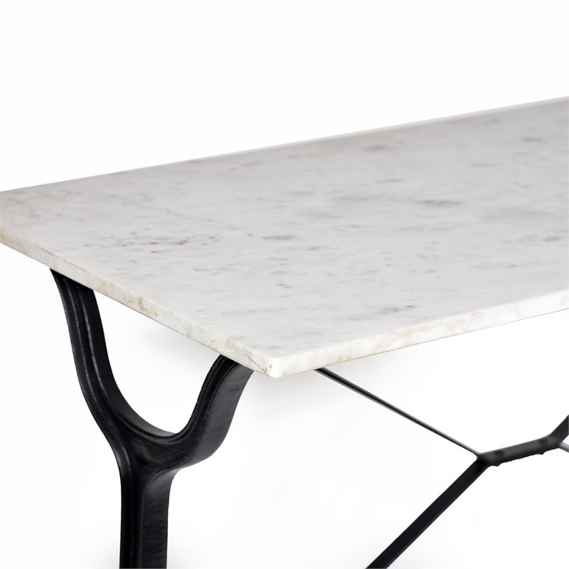 Carolina Classics Vera Solid Marble Top Bar Table in White