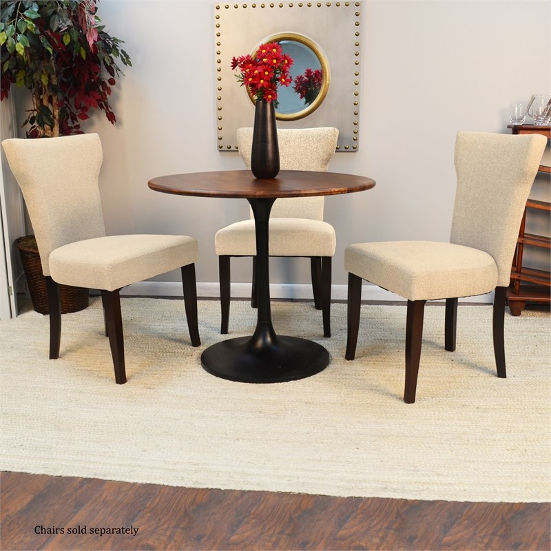 Carolina Classics Alden Wood Top 36 In Round Dining Table in Elm and Black