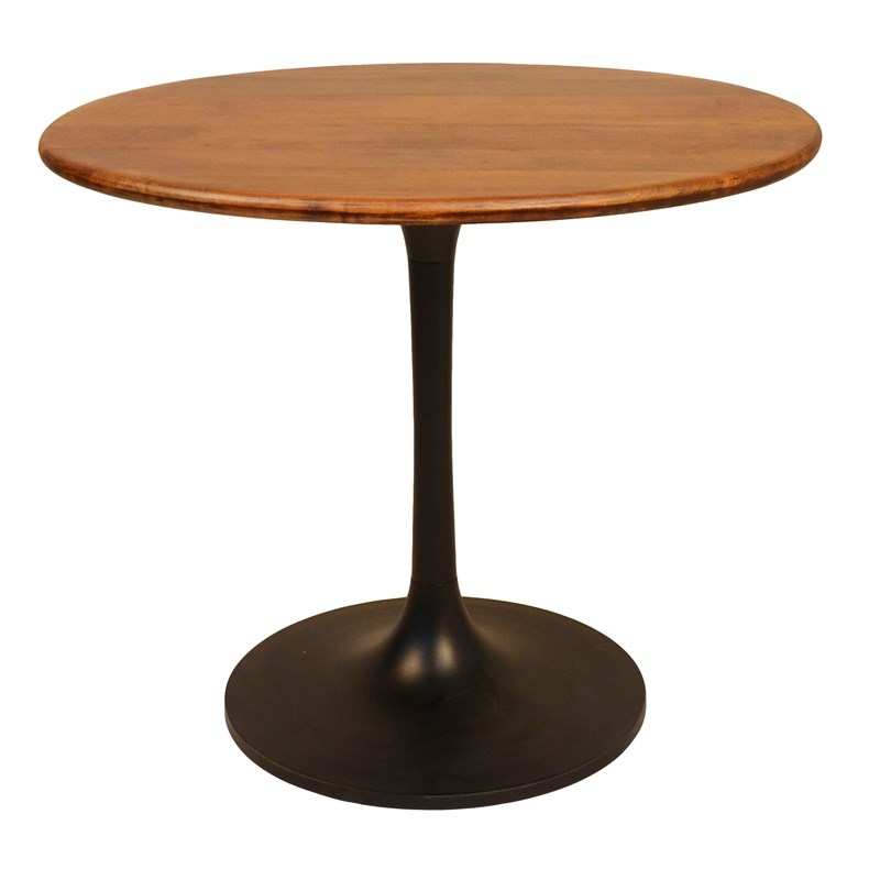 Carolina Classics Alden Wood Top 36 In Round Dining Table in Elm and Black