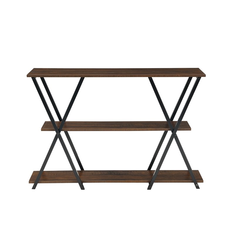 Carolina Classics Dowell Metal Console Table in Elm and Black