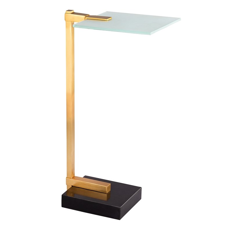 Carolina Classics Remy Glass Drink Table in Gold and Black