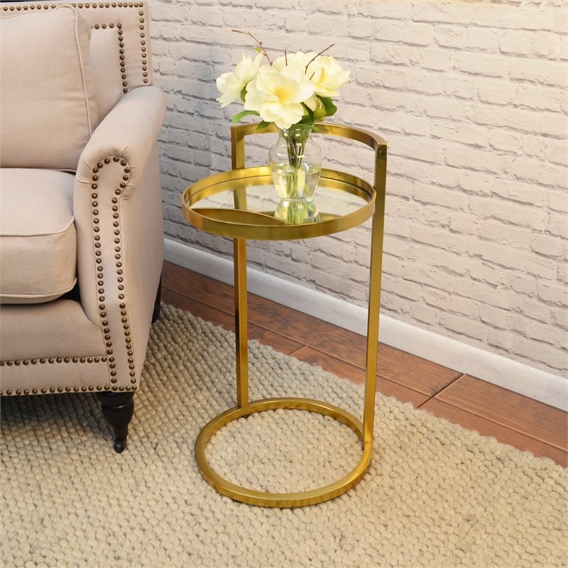 Carolina Classics Watson Metal Accent Table in Antique Gold