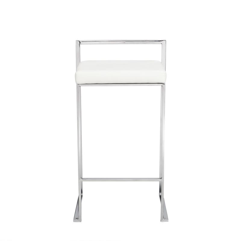 Carolina Classics Lucien 25.25 In Upholstered Counter Stool in Soft Gray/Chrome
