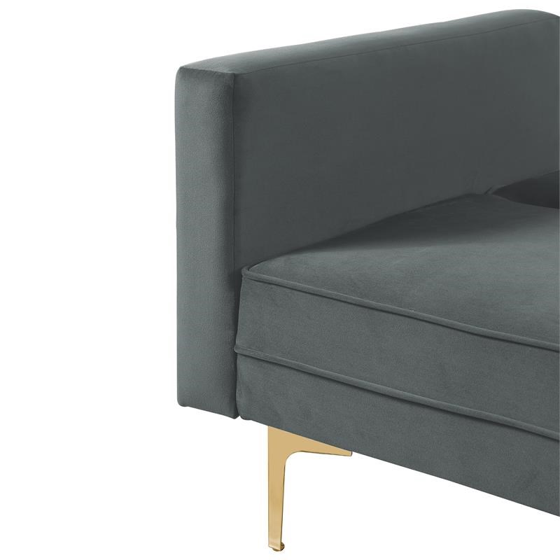 Carolina Classics  Siena Velvet Convertible Sleeper Sofa with Pillows in Gray