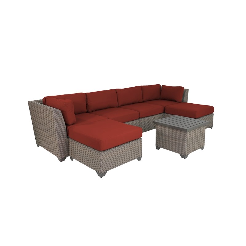 TKC Florence Patio Ottoman in Red 