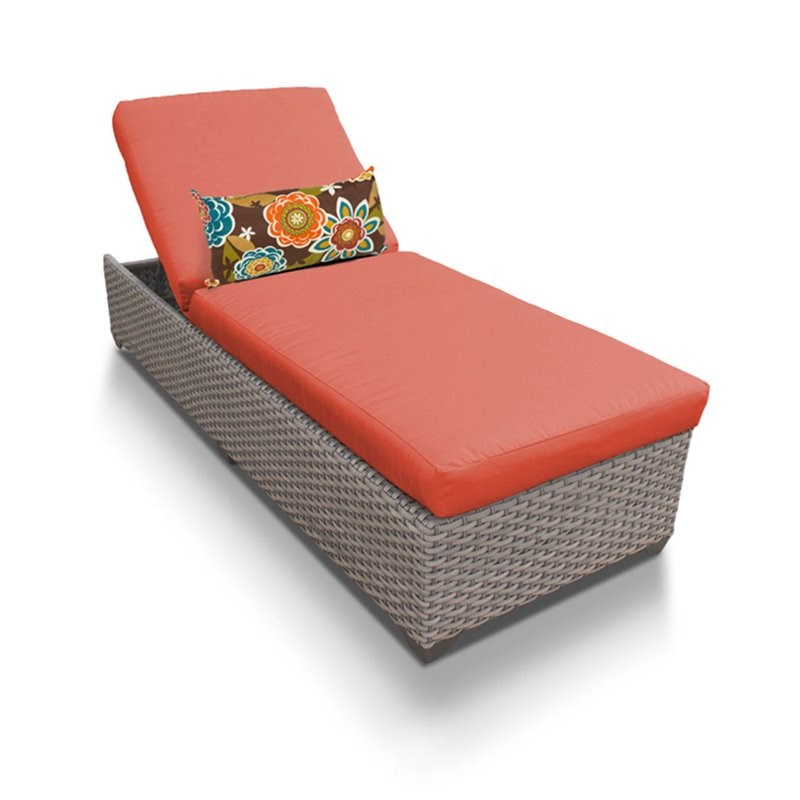 Tk Classic Oasis Wicker Patio Chaise Lounge In Orange 1x Tangerine - Classic Outdoor Chaise Lounge Tk Classic Oasis Wicker Patio Chaise Lounge In Orange 1x Tangerine - Classic Outdoor Chaise Lounge
