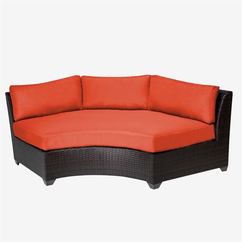 TKC Barbados Curved Armless Patio Sofa in Orange (Set of 2)