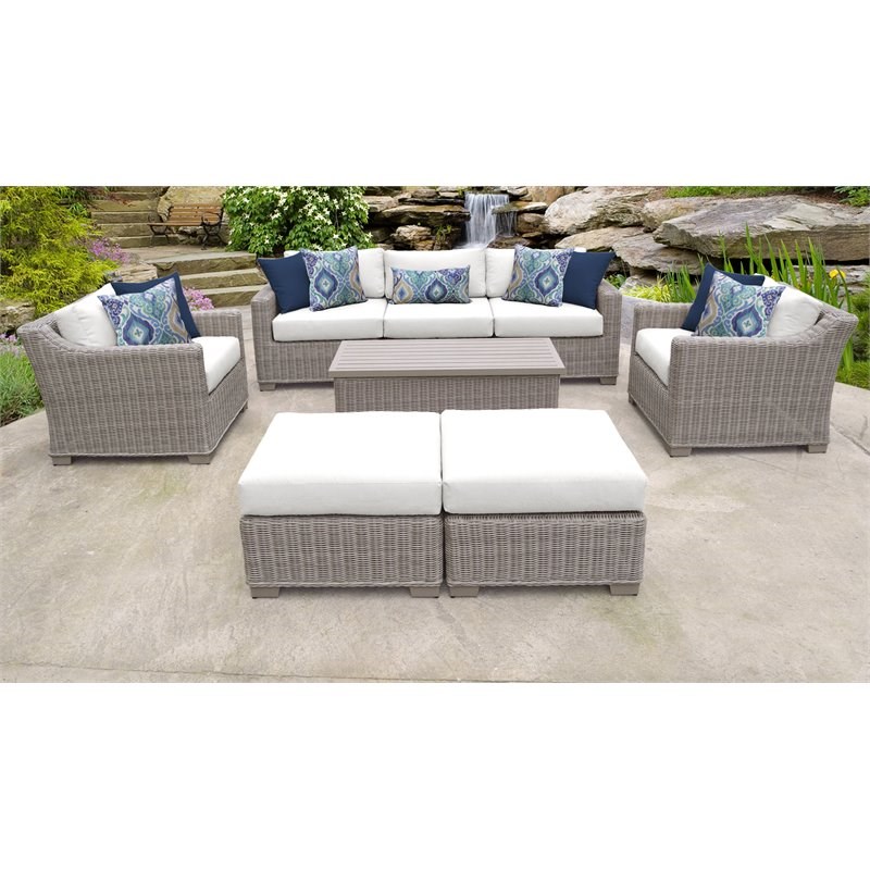 TK Classics Coast 8-Piece Outdoor Wicker Patio Furniture Set 08c in ...