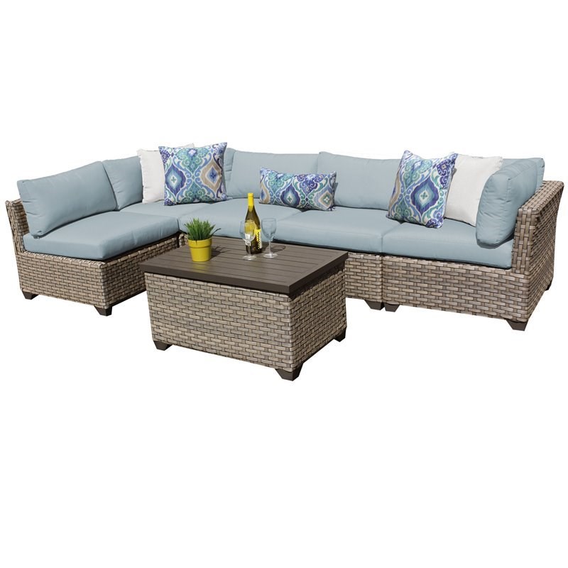 Monterey 6 Piece Outdoor Wicker Patio Furniture Set 06a in Spa Homesquare