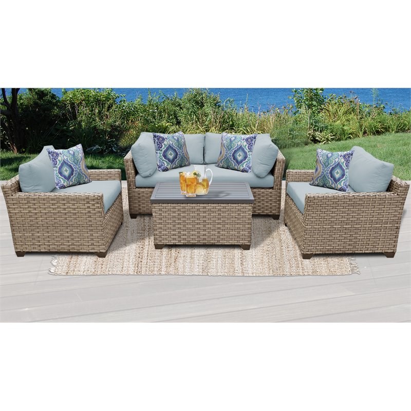 monterey 5 piece outdoor wicker patio furniture set 05b in spa