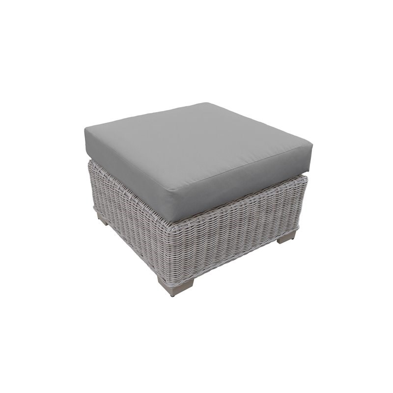 coast outdoor wicker patio ottoman in grey tkc038bogrey