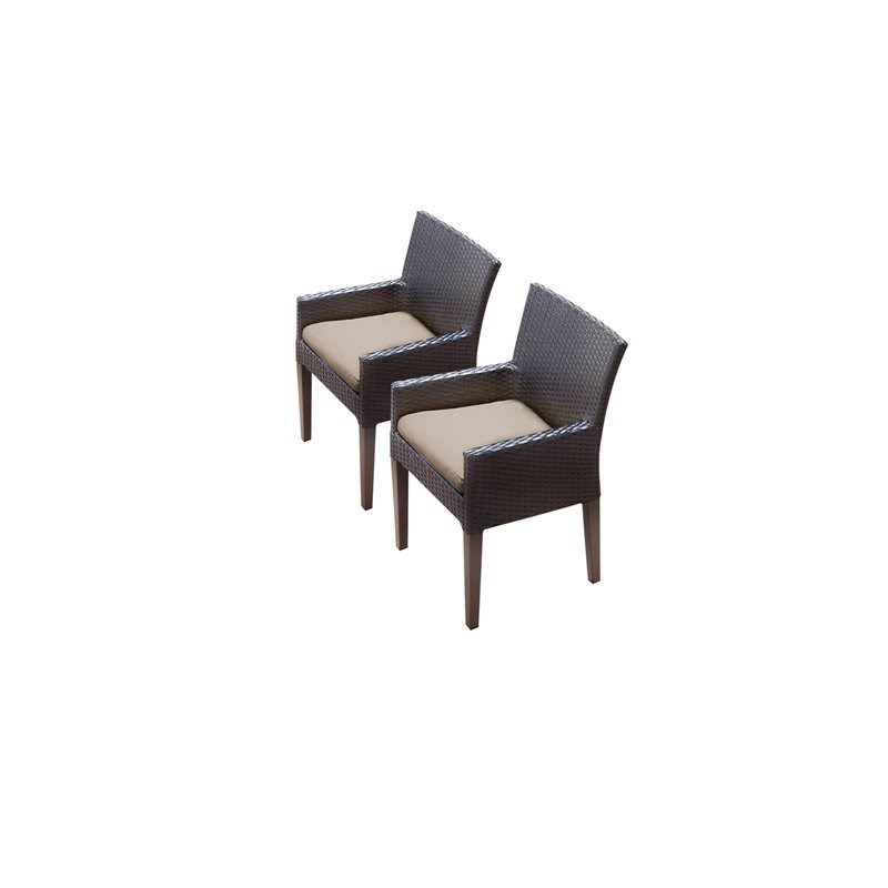 Barbados Square Dining Table with 4 Dining Chairs and Cushions in Cilantro