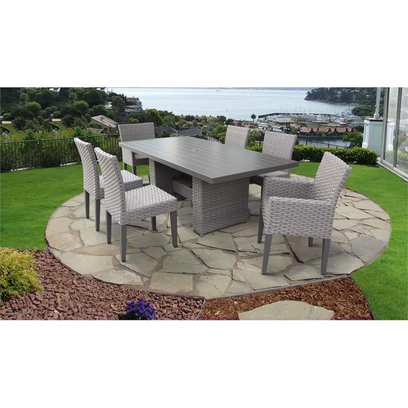 Florence Patio Dining Table with 4 Armless Chairs and 2 Arm Chairs
