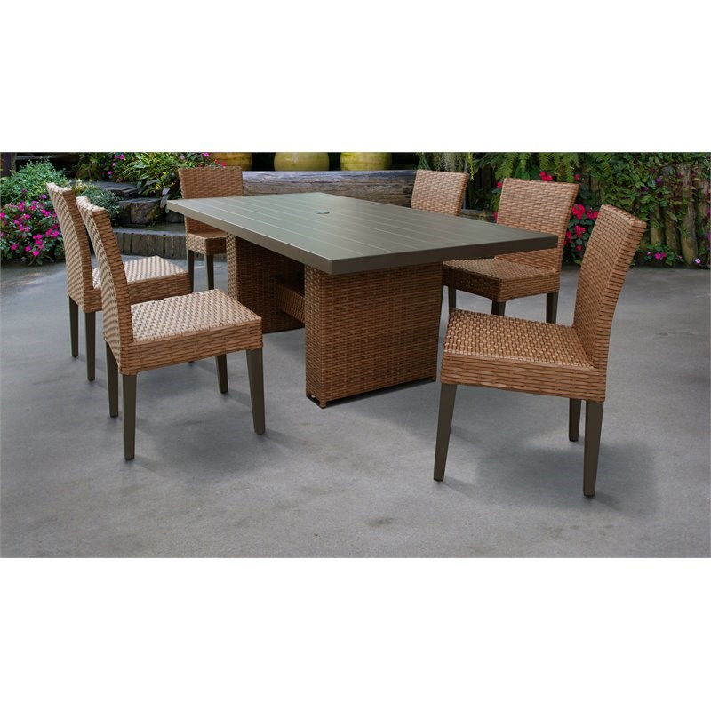 Laguna Patio Dining Table with 6 Armless Chairs