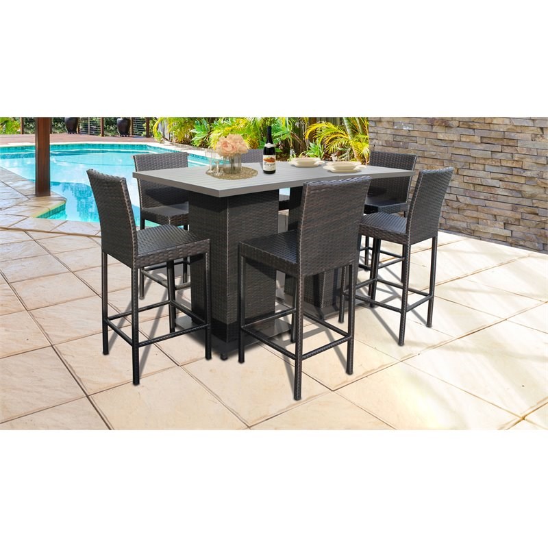 Barbados Pub Table Set Barstools 8 Piece Outdoor Patio Furniture