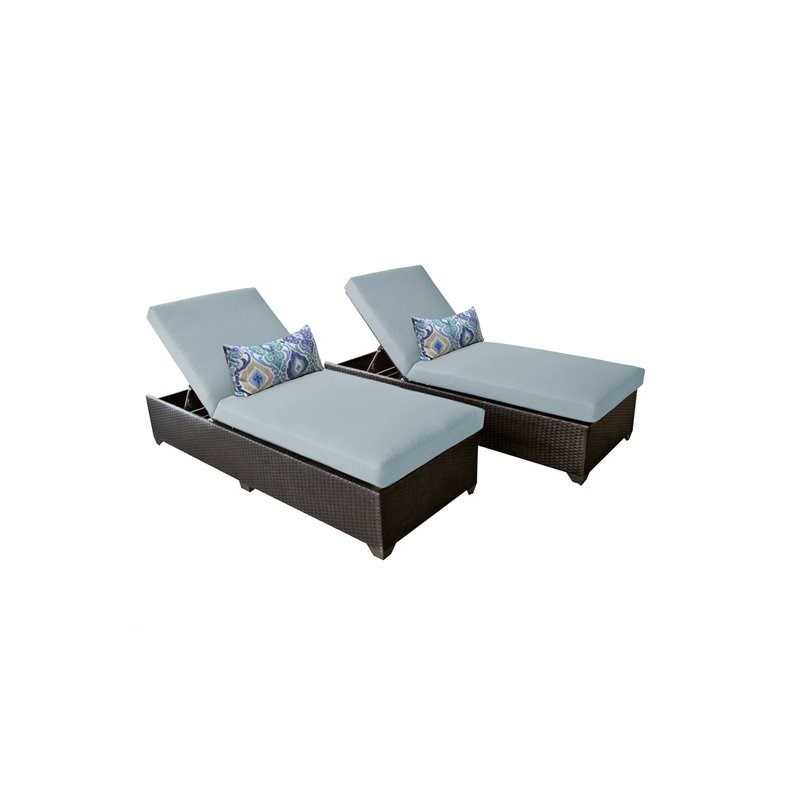 Barbados Chaise Set of 2 Outdoor Wicker Patio Furniture in Spa
