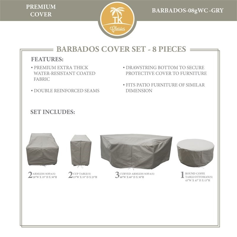 BARBADOS-08g Protective Cover Set in Gray
