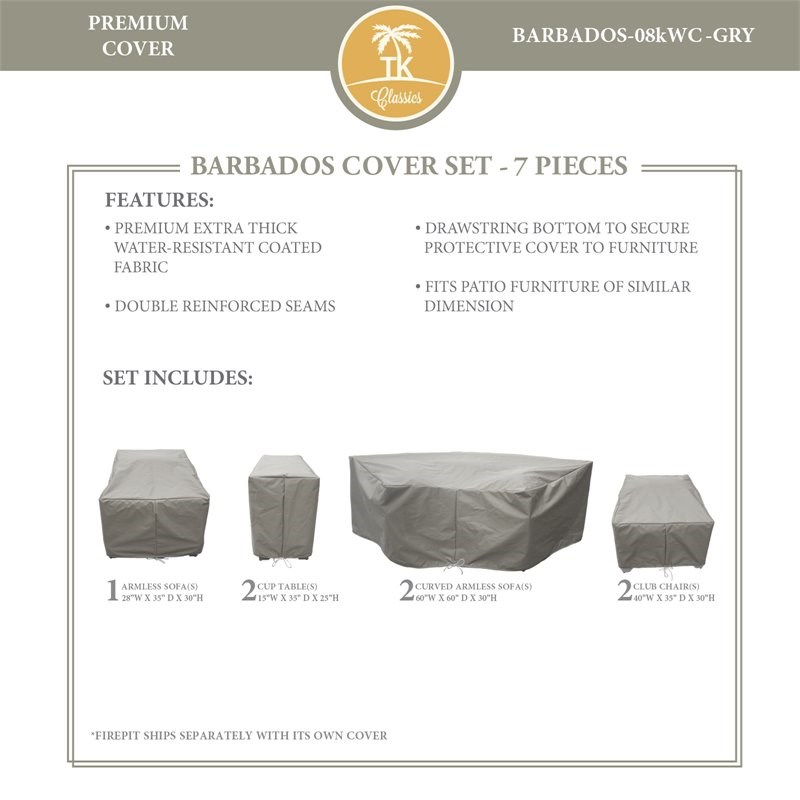 BARBADOS-08k Protective Cover Set in Gray