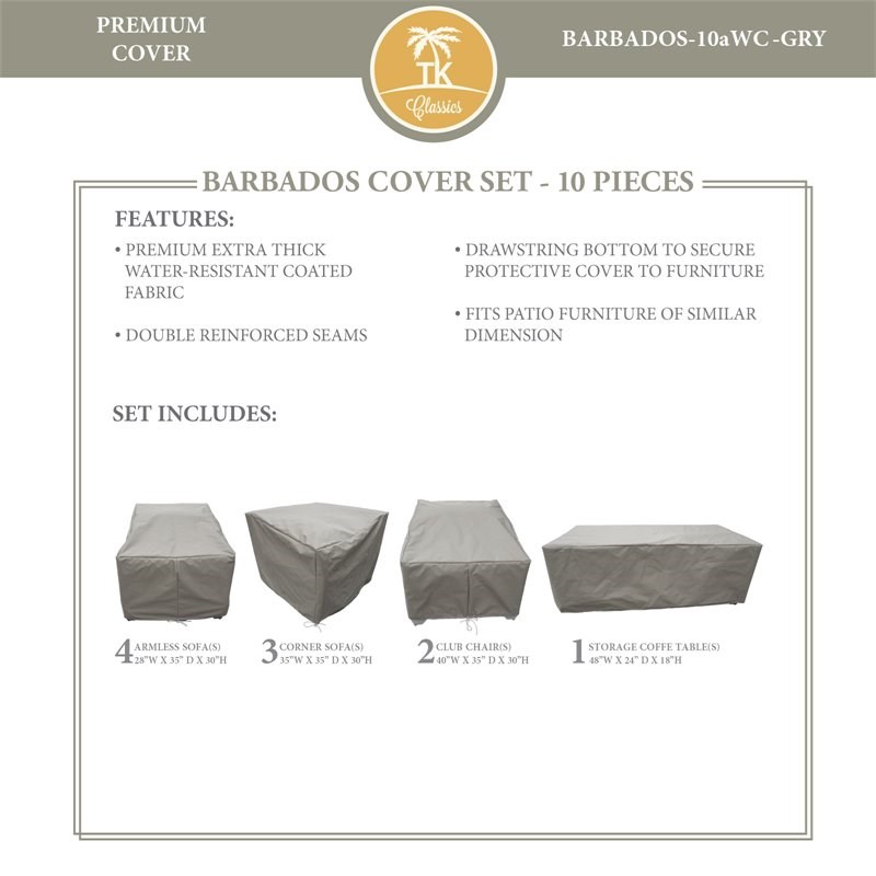 BARBADOS-10a Protective Cover Set in Gray