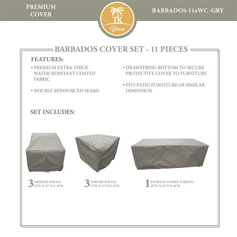 BARBADOS-11a Protective Cover Set in Gray