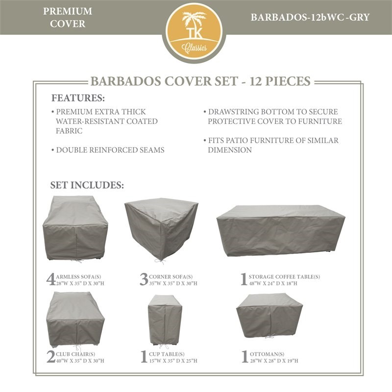 BARBADOS-12b Protective Cover Set in Gray
