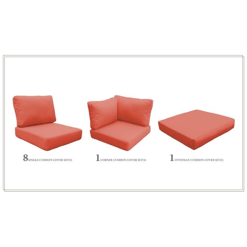 TK Classics High Back Cushion Set for COAST-12b in Tangerine