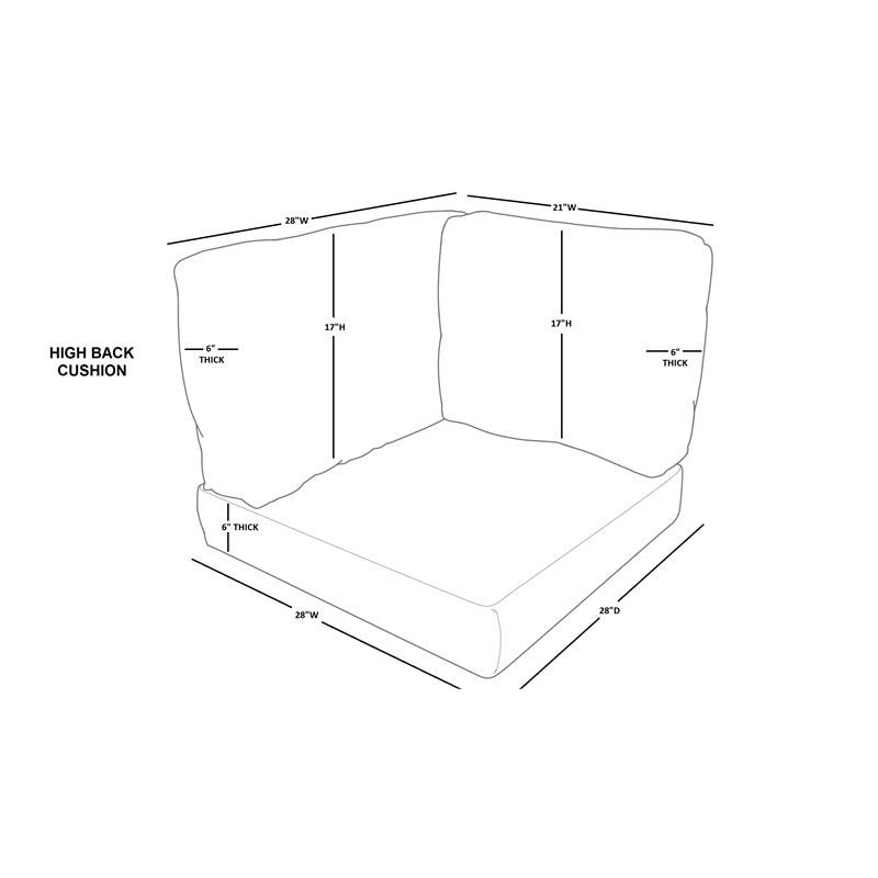High Back Cushion Set for FAIRMONT-11d in Terracotta