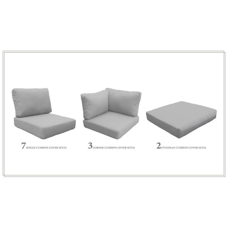 High Back Cushion Set for BARBADOS-17d in Grey