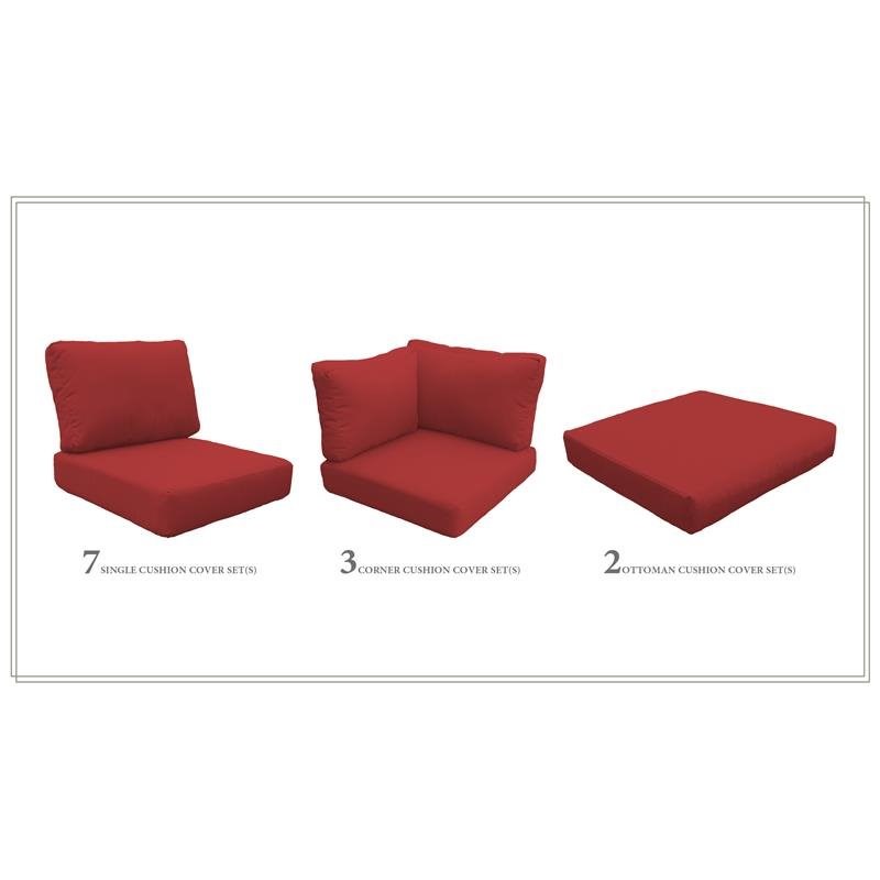 High Back Cushion Set for BARBADOS-17a in Terracotta