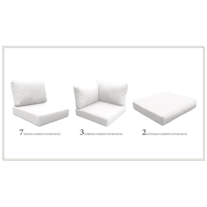 High Back Cushion Set for BARBADOS-17a in Sail White