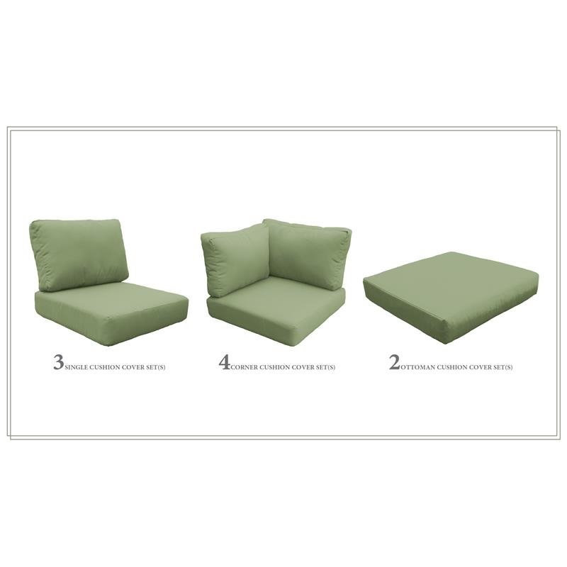 High Back Cushion Set for BARBADOS-12d in Cilantro