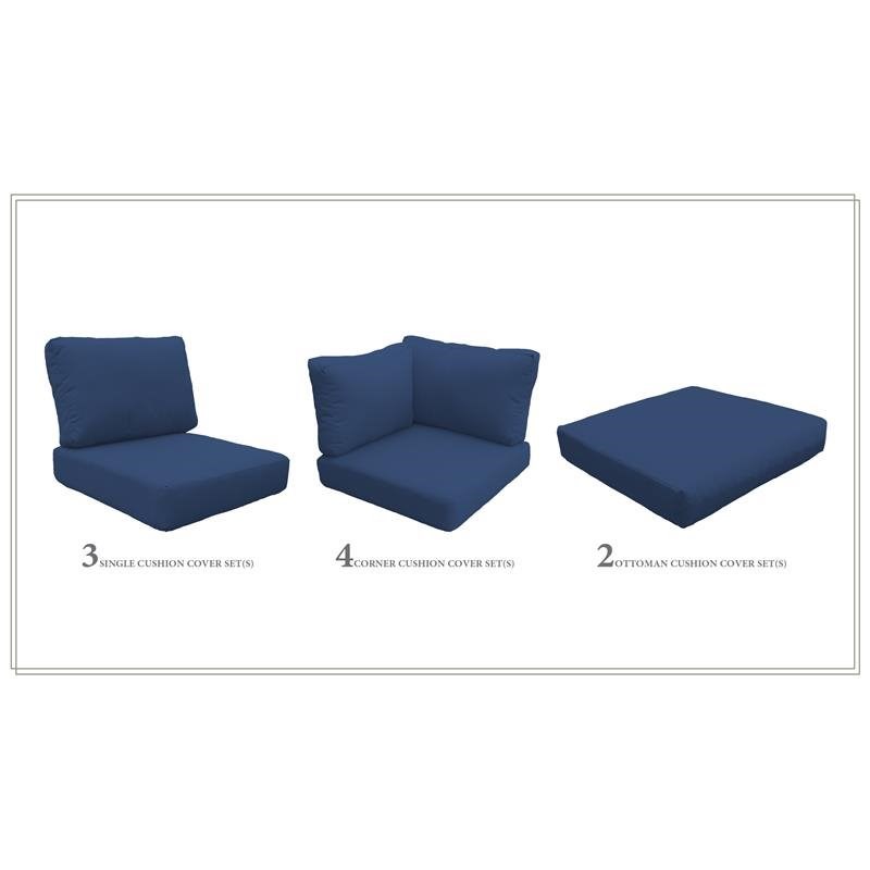 High Back Cushion Set for BARBADOS-12d in Navy