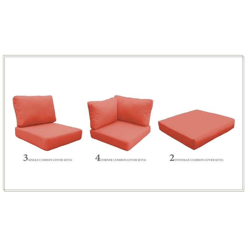 High Back Cushion Set for BARBADOS-12d in Tangerine