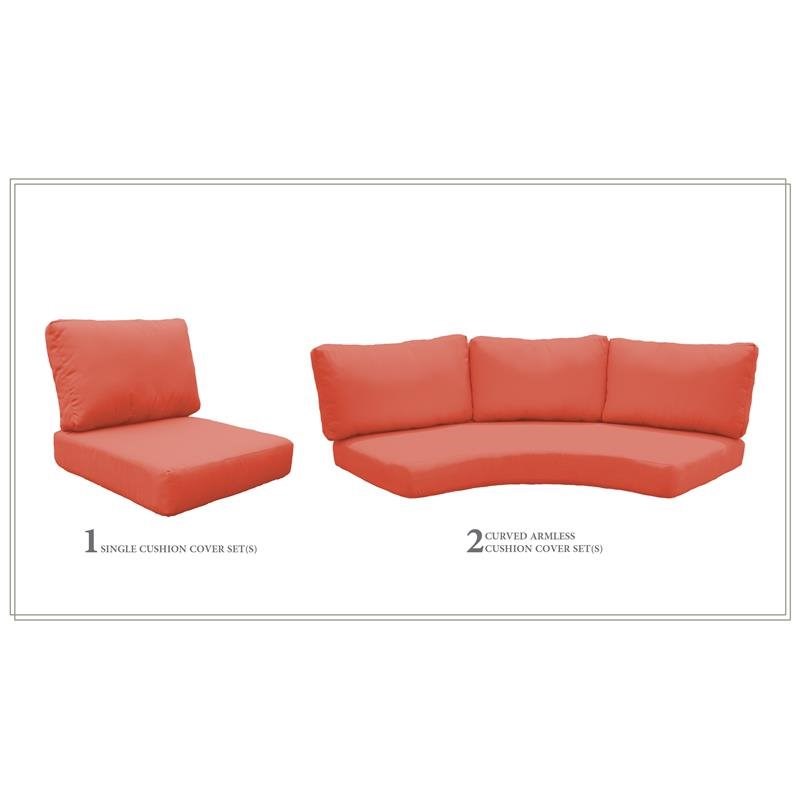 High Back Cushion Set for BARBADOS-06h in Tangerine