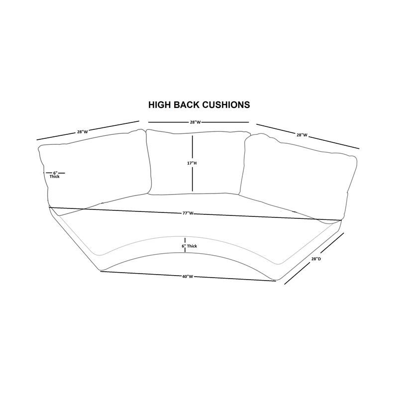 High Back Cushion Set for FAIRMONT-11b in Grey