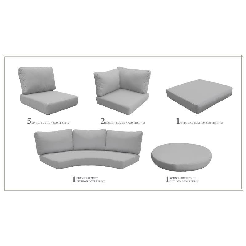 High Back Cushion Set for BARBADOS-12a in Grey