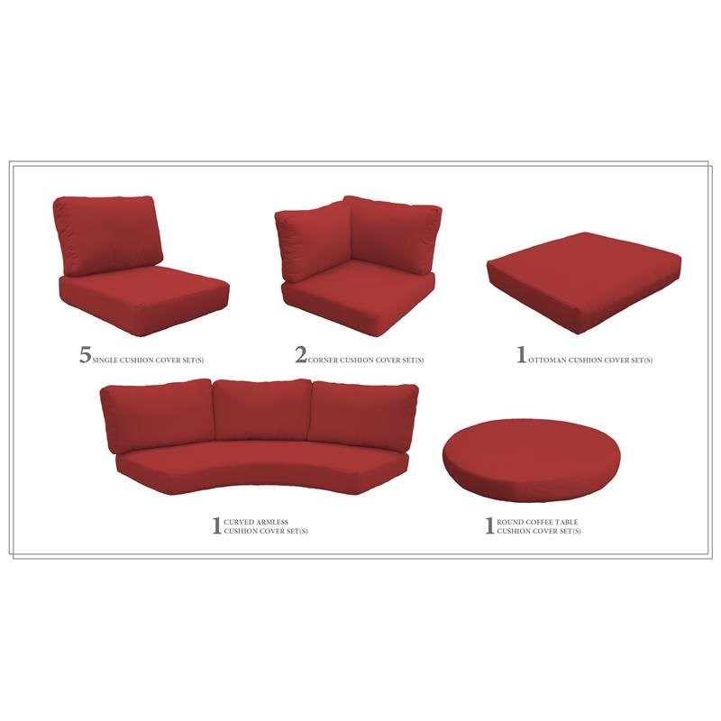 High Back Cushion Set for BARBADOS-12a in Terracotta