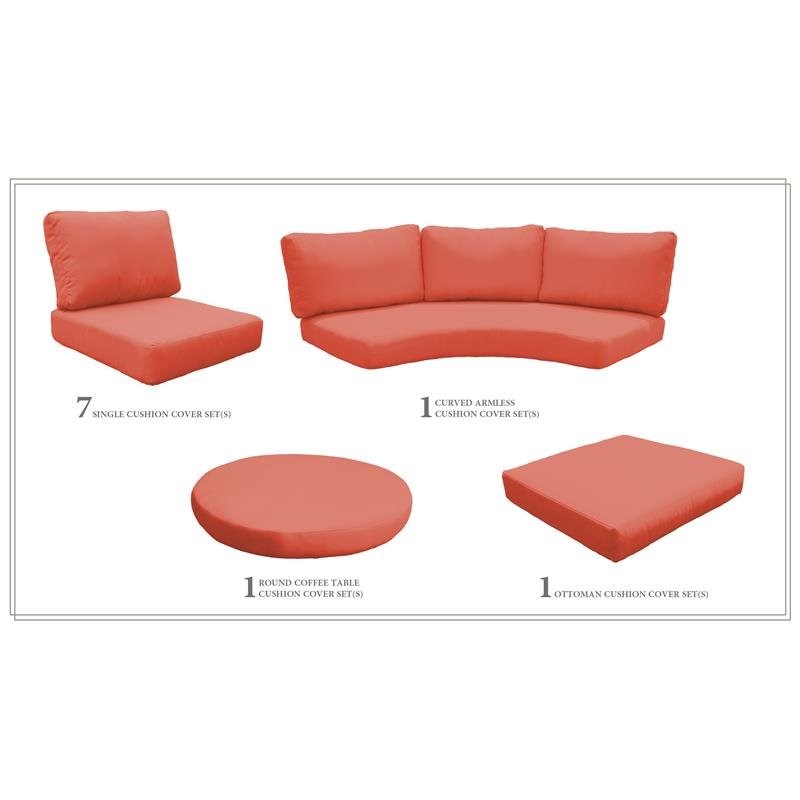 High Back Cushion Set for FAIRMONT-12a in Tangerine