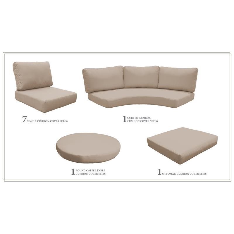 High Back Cushion Set for FAIRMONT-12a in Wheat