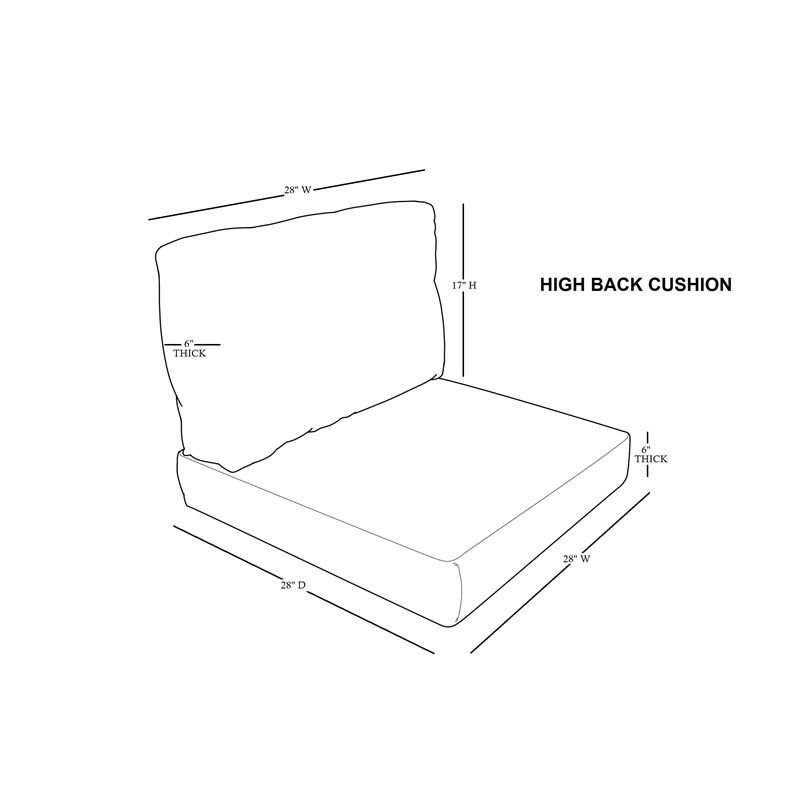 High Back Cushion Set for FLORENCE-03a in Aruba